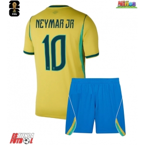 Brasil Neymar Jr #10 Primera Equipación Niños Mundial 2026 Manga Corta (+ Pantalones cortos)